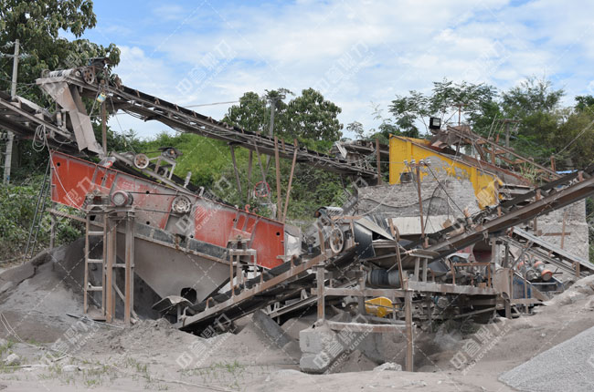 湖南娄底双峰县湘军采石场时产800-1000吨破碎制砂生产线